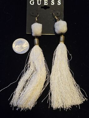 Beautiful White Tassle Earrings